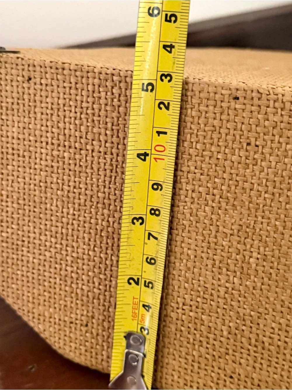 Burlap Covered Studded Vintage Style Wall Shelf Pocket Wall Shelf 11”x10”x5”
